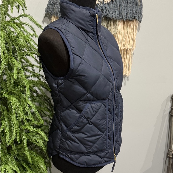 J. Crew Dark Blue Quilted Down Vest Size XS - Picture 2 of 12